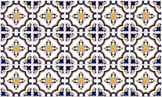 Безшовная плитка Португалии или Испании Azulejo. Высокое разрешение.