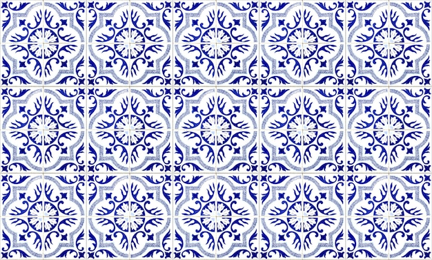 Seamless Portugal or Spain Azulejo Tile. High Resolution.