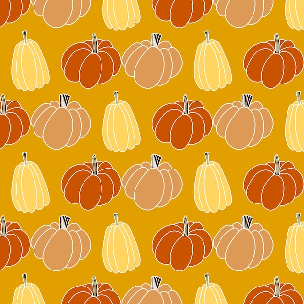 seamless pumpkin pattern illustration hand drawn, colourful background