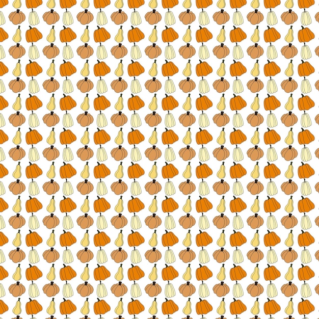 seamless pumpkin pattern illustration hand drawn, colourful background