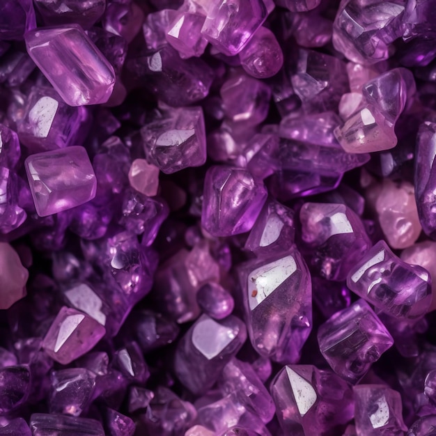 Seamless Purple Amethyst Crystals Pattern