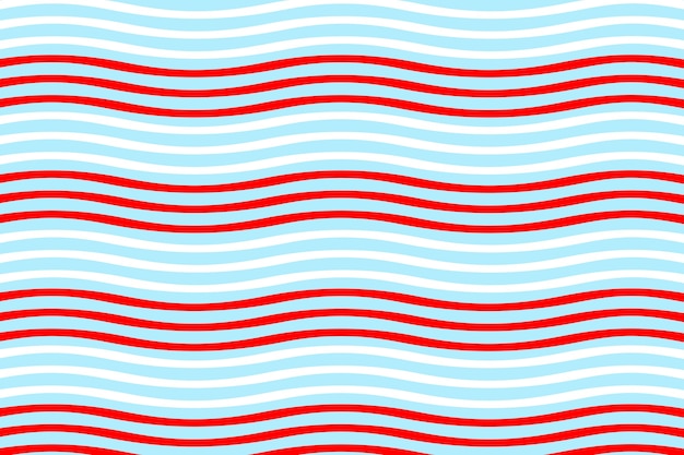 目の錯覚パターンのシームレスな赤と青の波、布の印刷とパッケージング用