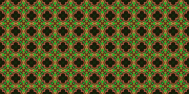 Фото Бесшовный повторяемый абстрактный геометрический узор с этническим цветочным орнаментом