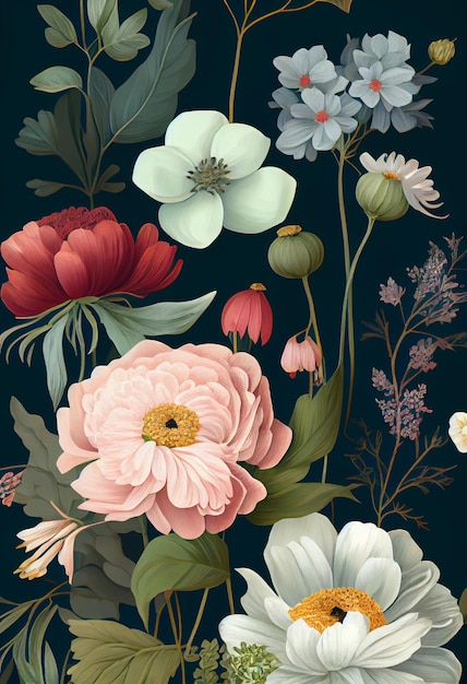 Seamless Repeating Pattern of Flower