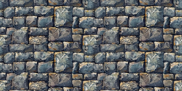 Seamless rock wall pattern tileable stone masonry texture illustration great for video game design