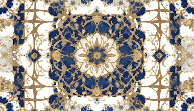 무 로코코 다마스크 패턴 디지털 인쇄 예술 작품