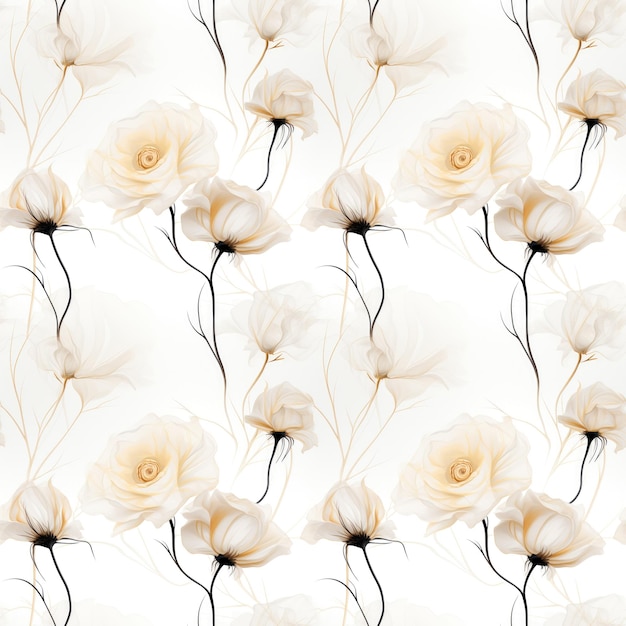 직물 디지털 인쇄를 위한 원활한 장미 직물 꽃무늬 텍스처 패턴