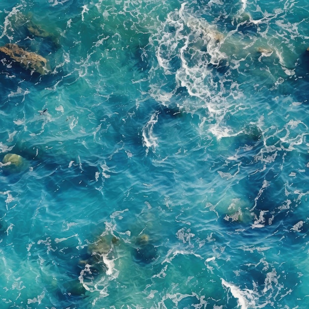 Foto texture senza cuciture di acqua di mare con schiuma