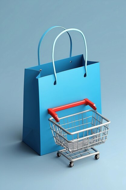 Seamless Shopping Experience 3D Vector Render of Online Shopping Bag for Easy Product Add to Cart Ecommerce Simplified