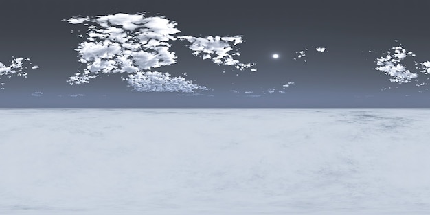 スカイドームとして使用するための天頂と雲を備えたシームレスなスカイhdriパノラマ360度の角度ビュー。 3dレンダリングイラスト