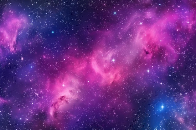 Бесшовная космическая текстура фона Звезды в ночи, созданная AI