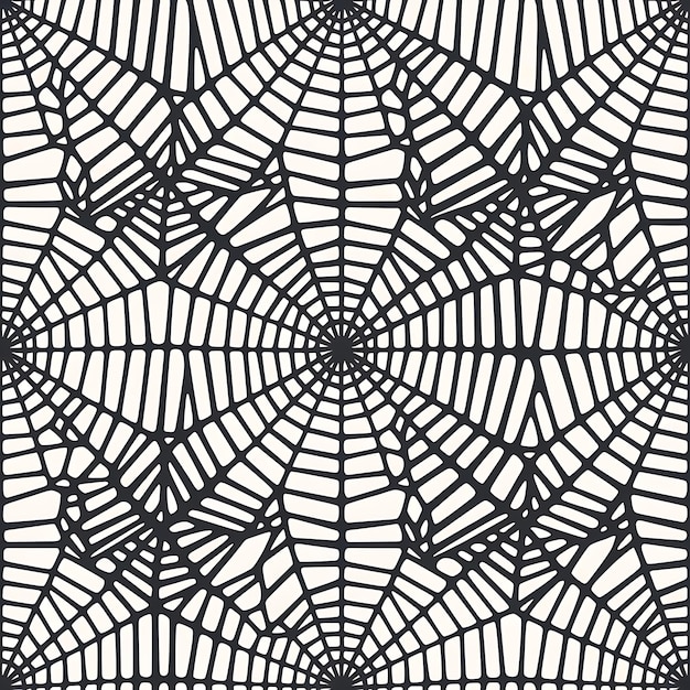 seamless spider web connected black lines on white background