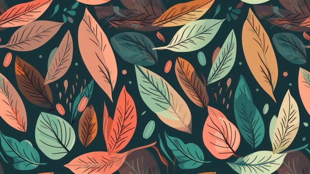 Seamless Spring Leaves Pattern