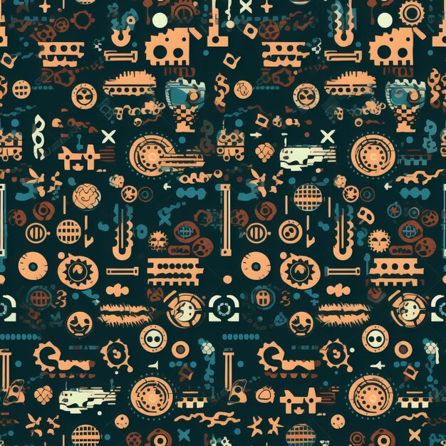 Seamless Steampunk Pattern