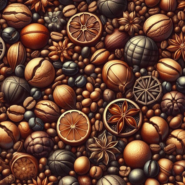 Seamless still life modern delicious coffee beans avatar vector art illustration icon pic wallpaper