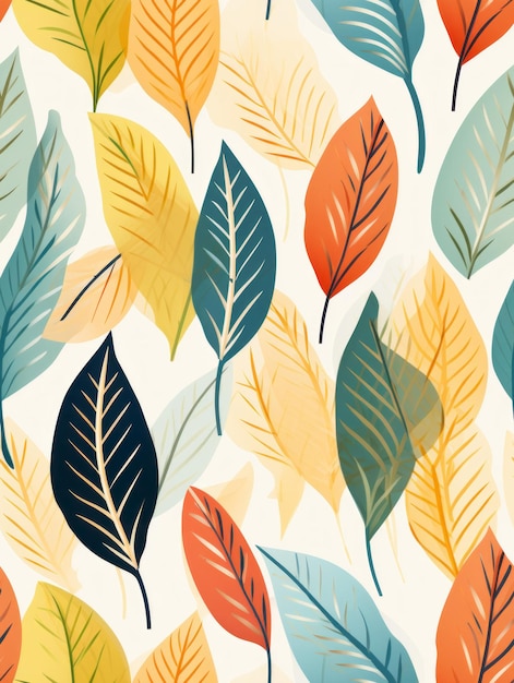 Photo seamless summer leaves pattern