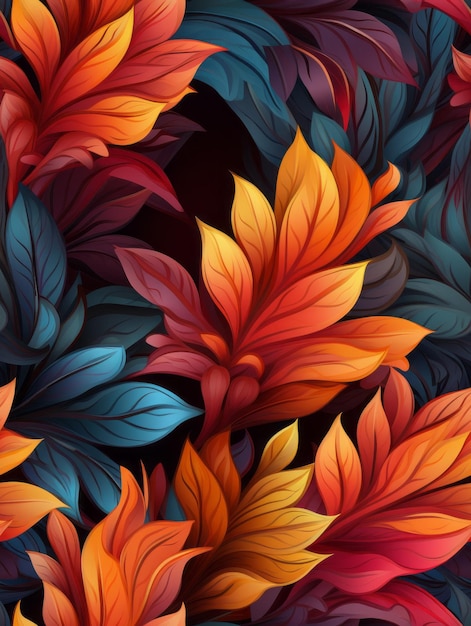 Seamless Summer Leaves Pattern