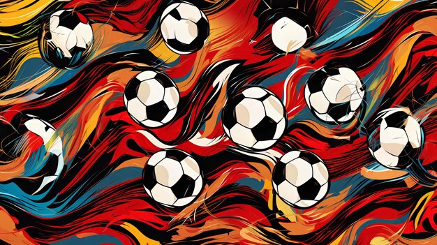 Seamless textile football doodle pattern grunge textureTrendy modern ink artistic design