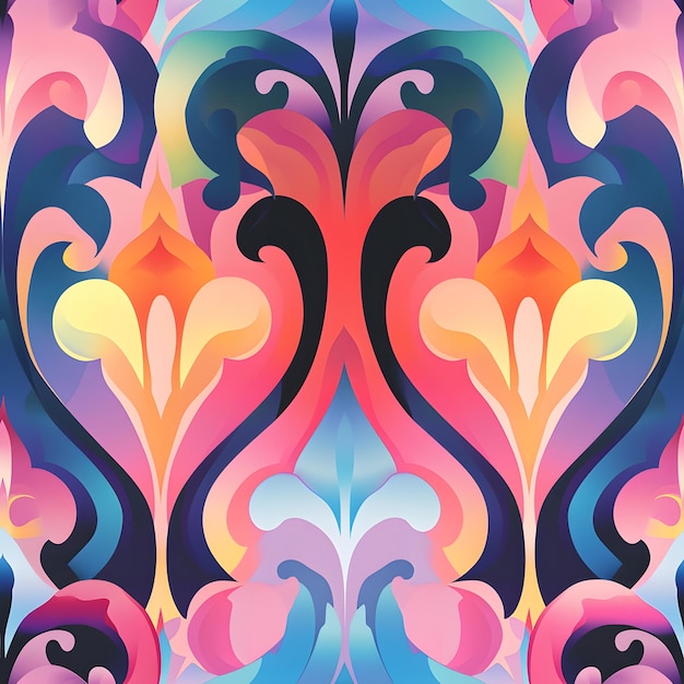 Photo seamless texture and background of art nouveau colorful brightness colors vibrant pastel power