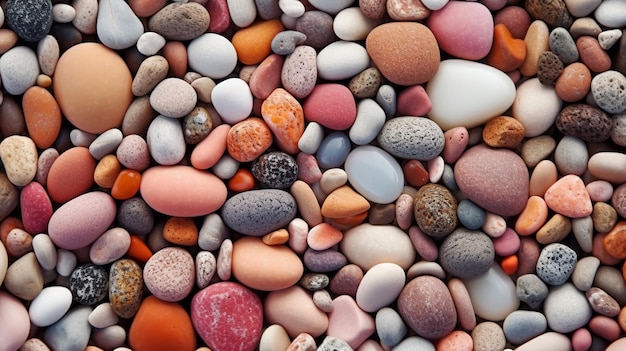 a seamless texture of colorful pebbles