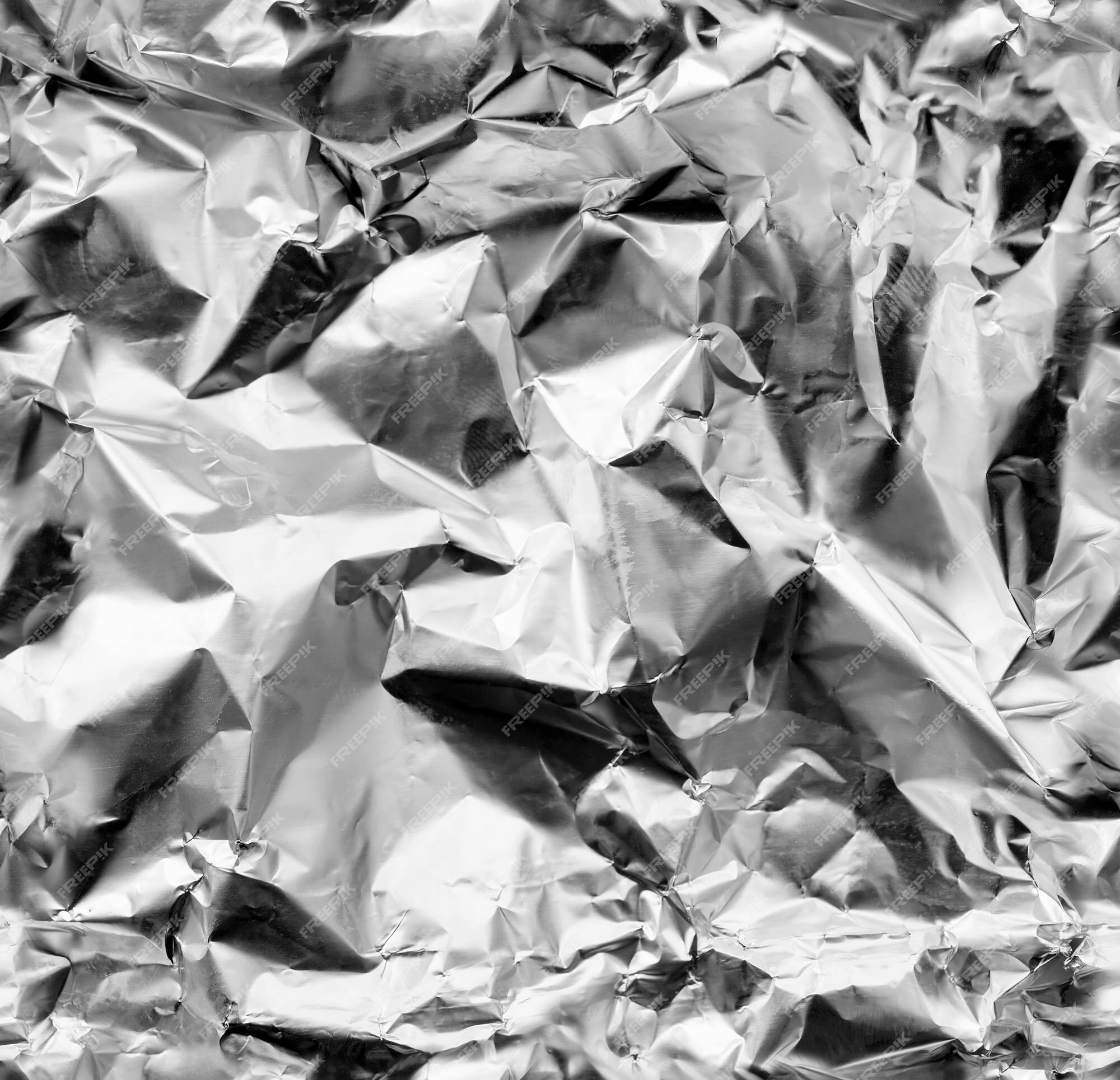 Crumpled silver foil seamless texture Royalty Free Vector