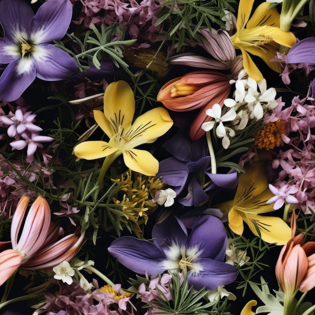 Seamless texture of flowers