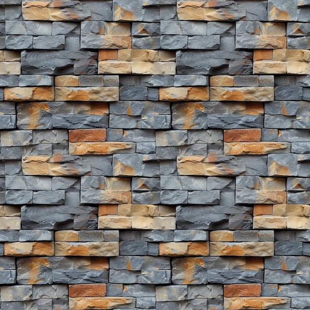 Seamless texture of gray brick wall brickwork pattern