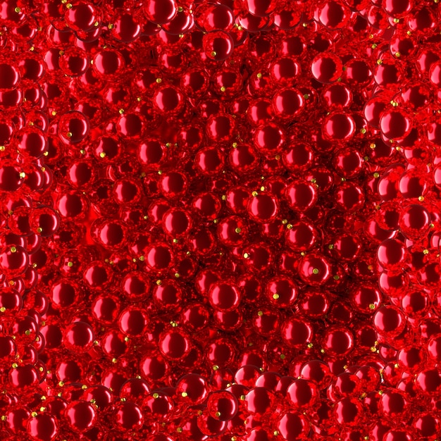 Seamless texture pile of red christmas balls. High quality photo