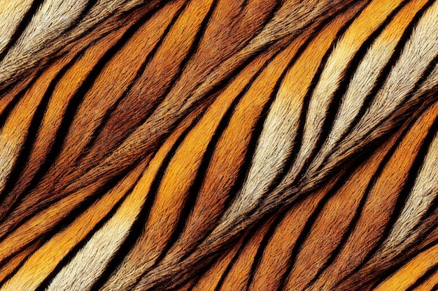 Photo seamless texture of tiger fur tropical cat animal skin print with abstract stripes ornament for clot