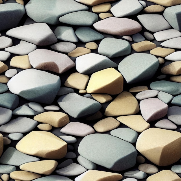 Photo seamless texture of tiled stones realistic digital illustration