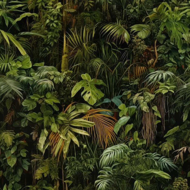 Photo seamless texture tropical jungle