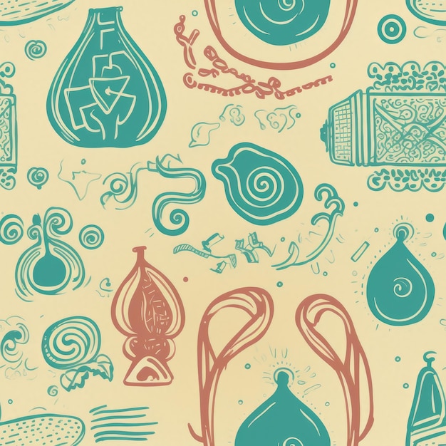 seamless tileable patterns of Abstract graphic elements that are Continuous And cohesive