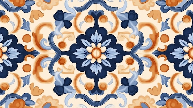 Photo seamless traditional design pattern