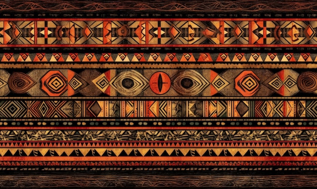 Photo seamless tribal traditional fabric pattern with ethnic ornament and vintage design