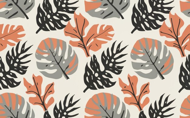 Photo seamless tropical leaves pattern background