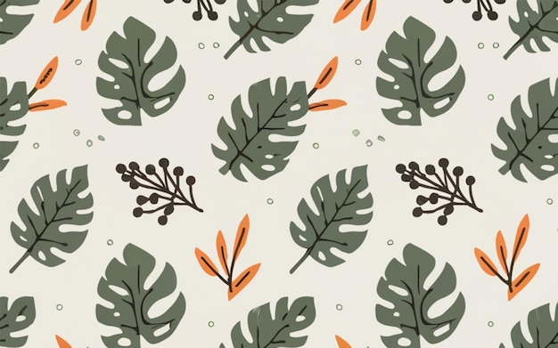 Photo seamless tropical leaves pattern background