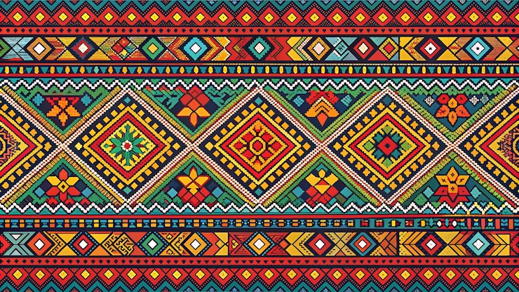 Photo seamless vector north pattern colorful tribal pattern