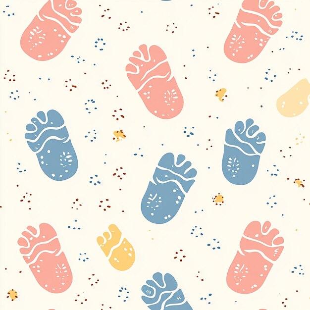 seamless vector pattern with minimalistic footprints clean and modern design