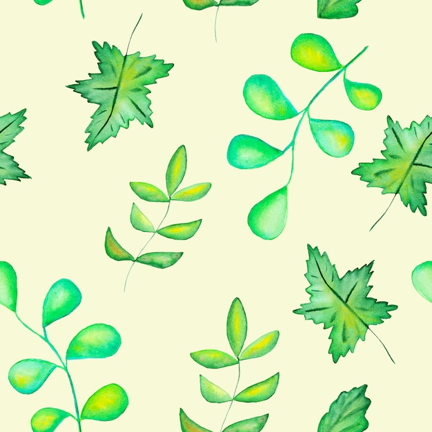 Seamless watercolor botanical pattern