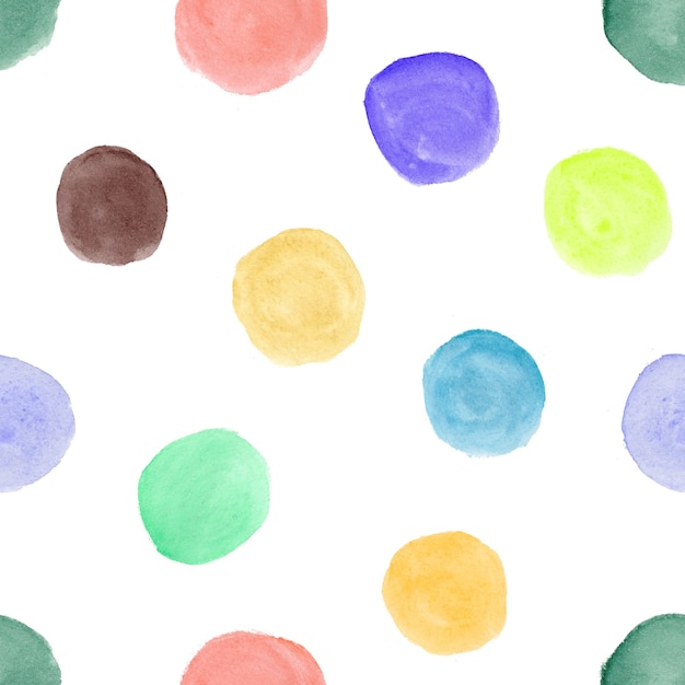 Seamless watercolor pattern with hand drawn colorful circles