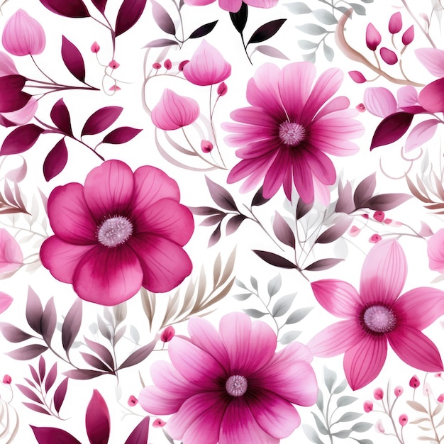 Seamless watercolor Textile floral flower texture patterns for fabric digital print