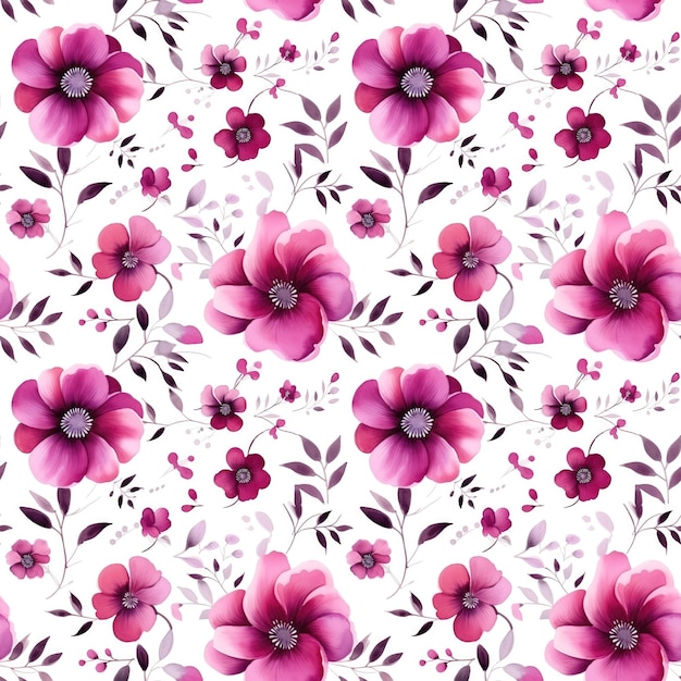Seamless watercolor Textile floral flower texture patterns for fabric digital print