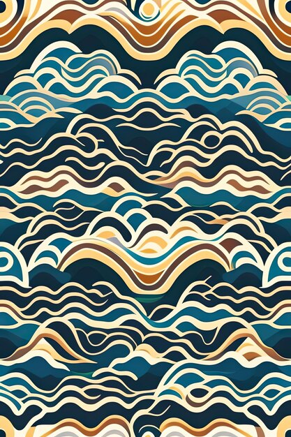 Premium AI Image | Seamless Waves Pattern