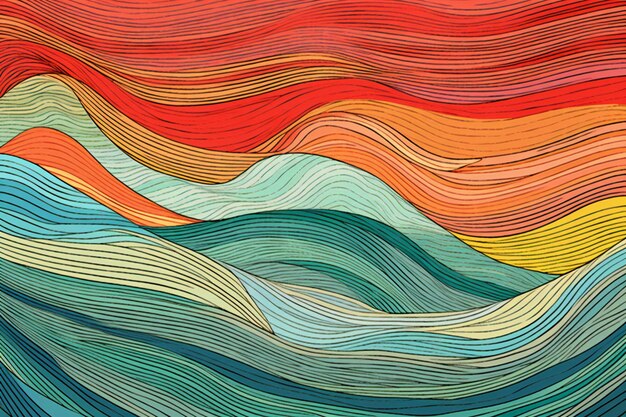 Photo seamless wavy pattern colorful waves background