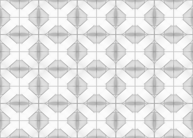 Photo seamless white geometric grid pattern tile texture background.