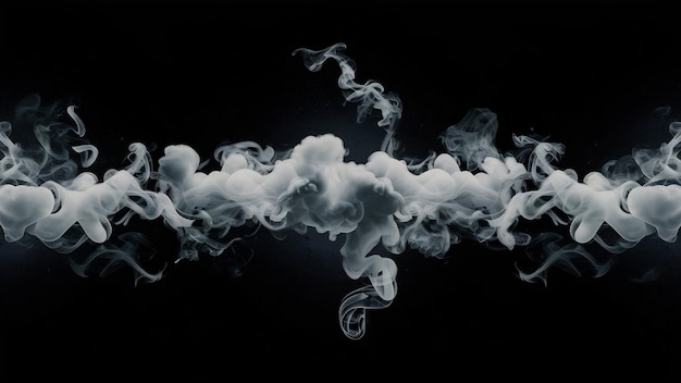 Seamless white smoke texture black background