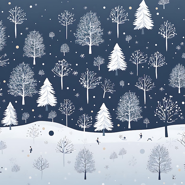 Seamless Winter Theme Pattern Design