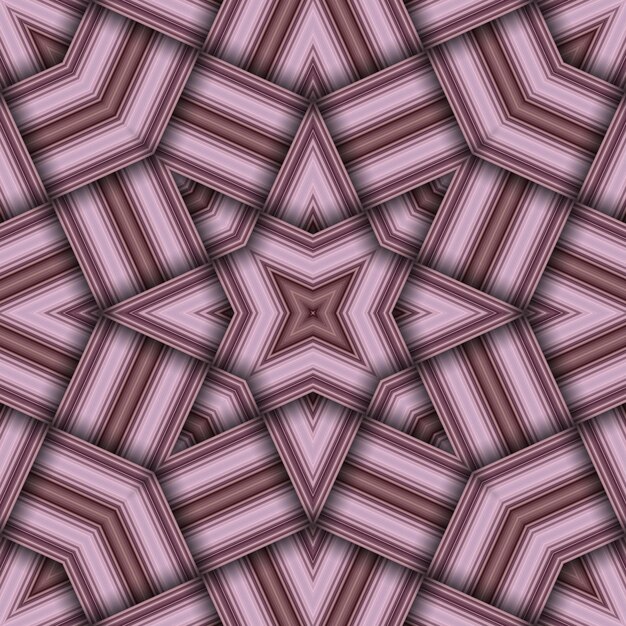 Seamless woven star pattern of stripes and lines Square abstract pattern