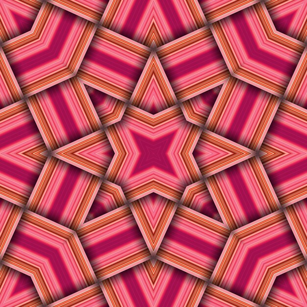 Seamless woven star pattern of stripes and lines Square abstract pattern