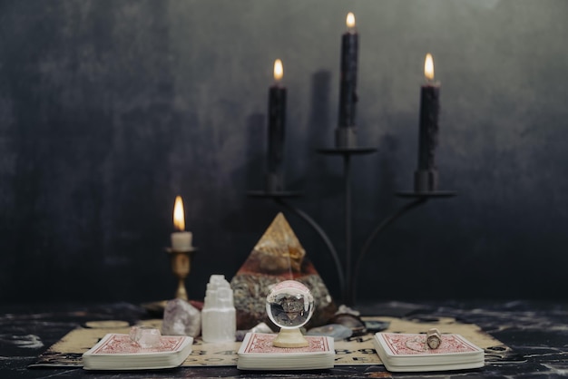 Seance of spiritualism and black magic Prediction of the future